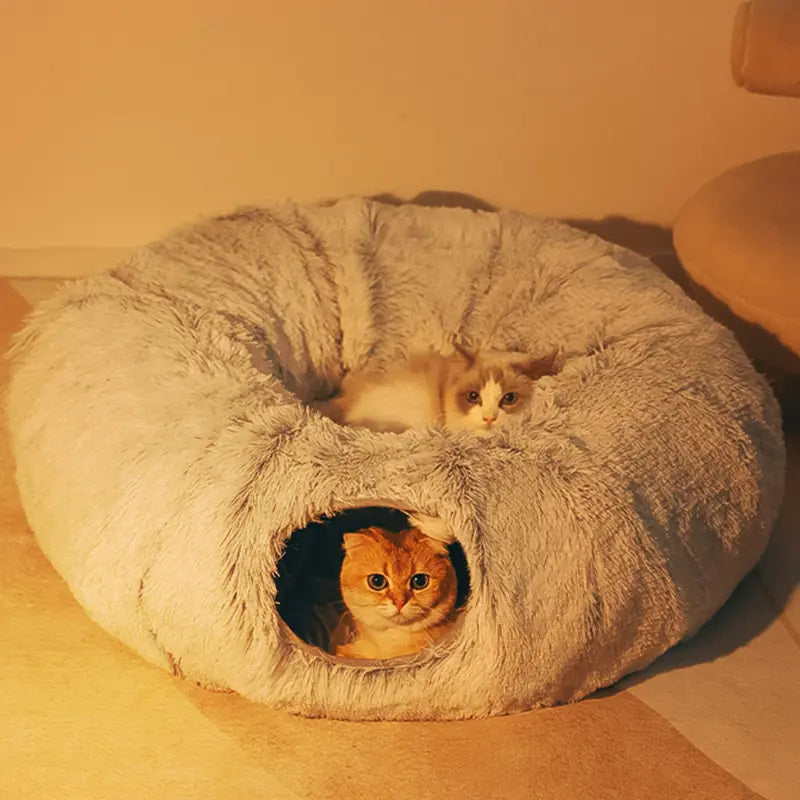 2 In 1 Round Tunnel Cat Bed