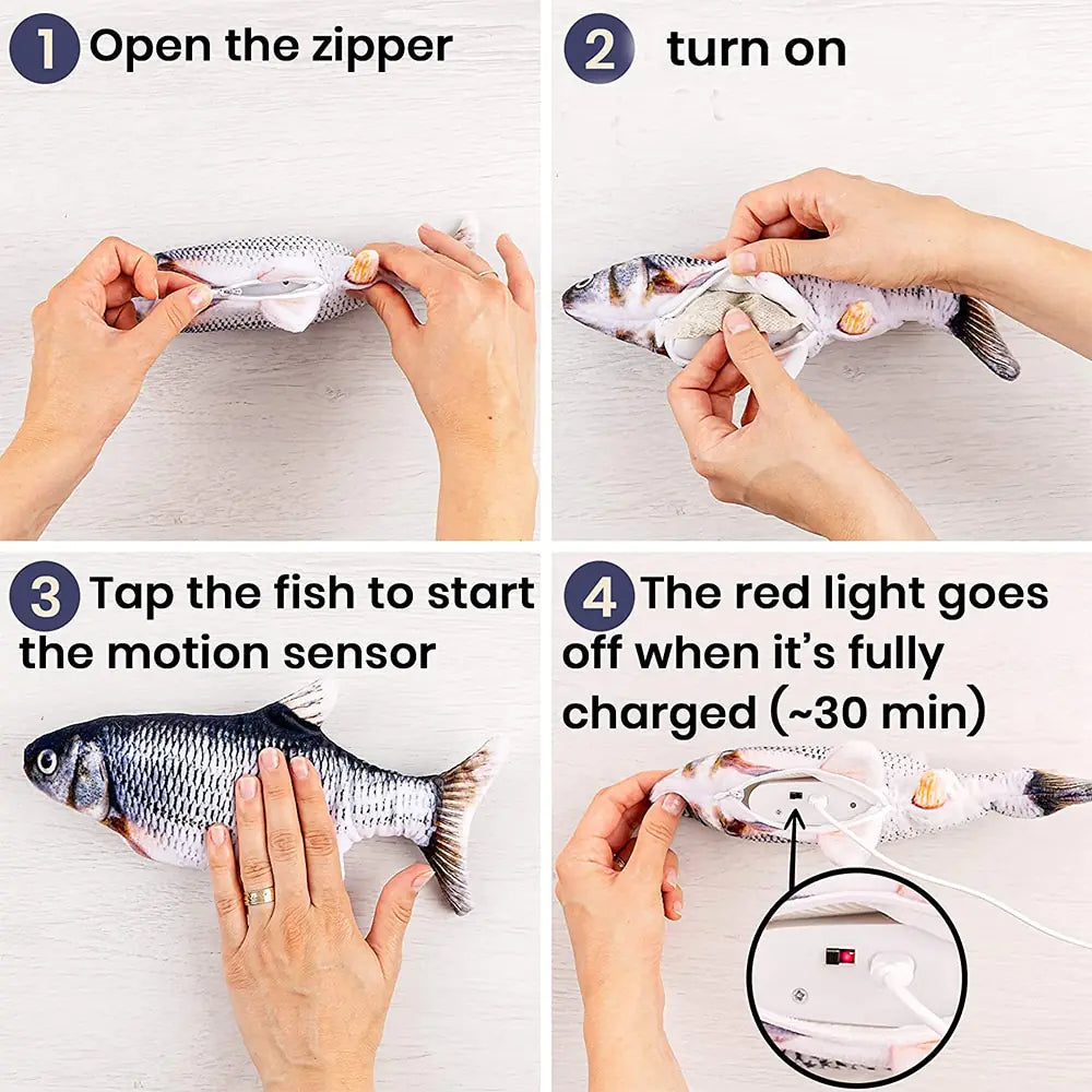 Interactive Electronic Floppy Fish Toy